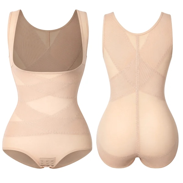 Kvinnor Bodyshaper Party Sexig Underbyst Pärm Se Through Mesh Shaper MISS MOLY Solid Waist Trainer Korsett Fajas Nude M