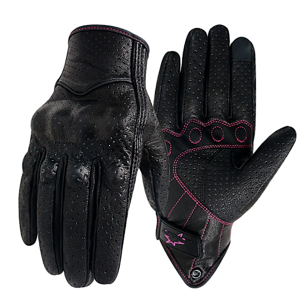 Motorcykelhandskar Dam Mentouch Skärm Premium Läder Svart Gul Brun Cykelhandske Motorcykel Motorcross Vante Women G01W XL