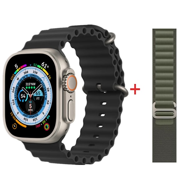 Smart Watch Ultra Series 8 NFC 49mm Smartwatch Herr Dam Bluetooth Call Vattentät Trådlös laddning HD-skärm för Apple BlackHY-GreenGS