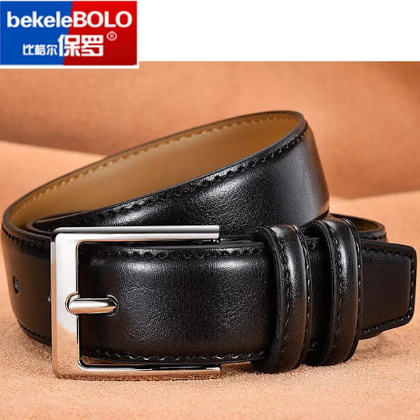 Bekele bolo Herr Bälte i äkta läder Brunt och svart Business Dress Bälten för män SWFKHK-Coffee 100cm