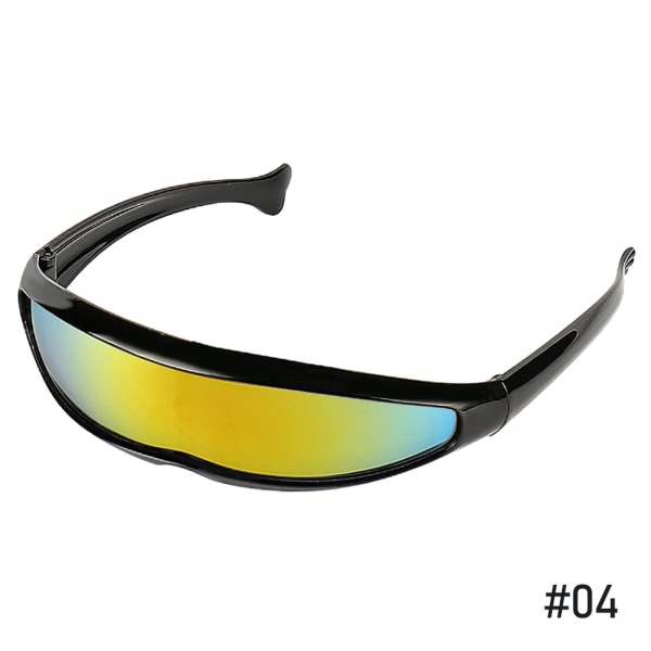 Futuristic Narrow Cyclops Visir Solglasögon Laser Glasögon UV400 Personlighet Spegellins Kostym Glasögon Glasögon Herrglasögon Black-Multicolor Other
