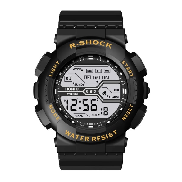 Utomhussport Watch Multifunktion stor skärm LED Elektronisk Vattentät Lysande Militär Digital Armbandsur Reloj Hombre Red