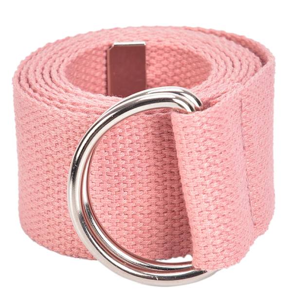 Mode Casual Unisex Nylon Canvas Tyg Bältesrem D Ring Spänne Midjeband Enfärgad Lång tygklänning Stickad midjeband pink