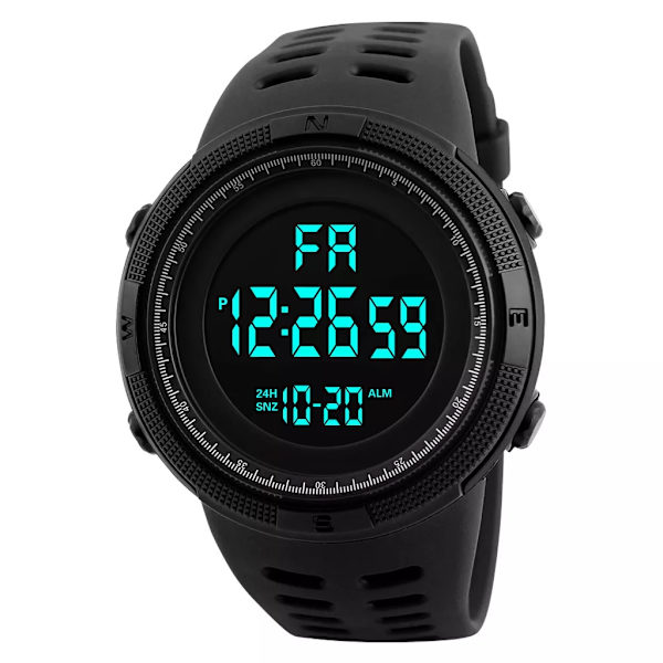 Lyx Trend Big Dial Led Digital Watch Military Army Analog Man Sport Handklocka Vattentät Student Svart Armbandsur Red