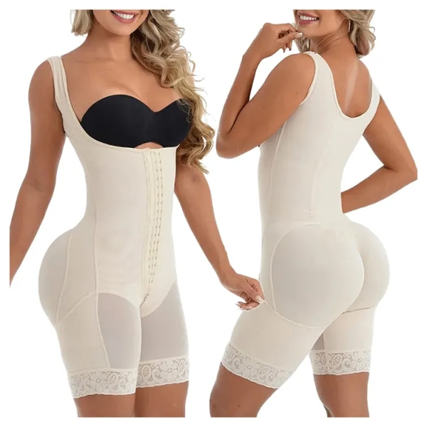 Fajas Reductoras Body Shaper Slimming Slida Flat Belly Shapewear Magkontroll Body Efter förlossning livstycken Gördlar Kvinna Korsett Ivory M