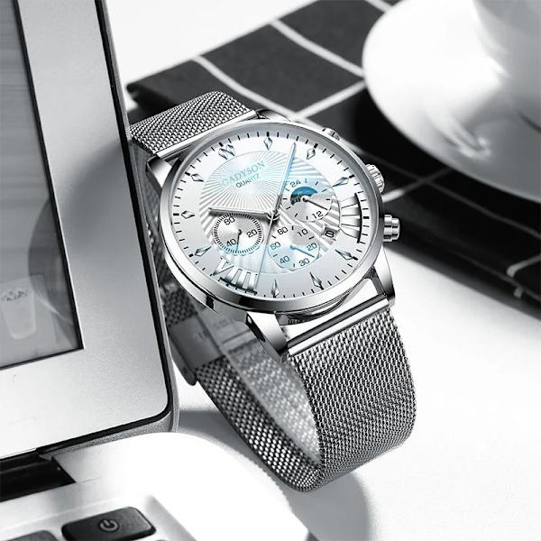 Armbandsur Watch Top Märke Lyx Mode Armbandsur Ny Manlig Quartz Watch For Herr Klocka Timmar Hodinky Reloj Hombre Black Black