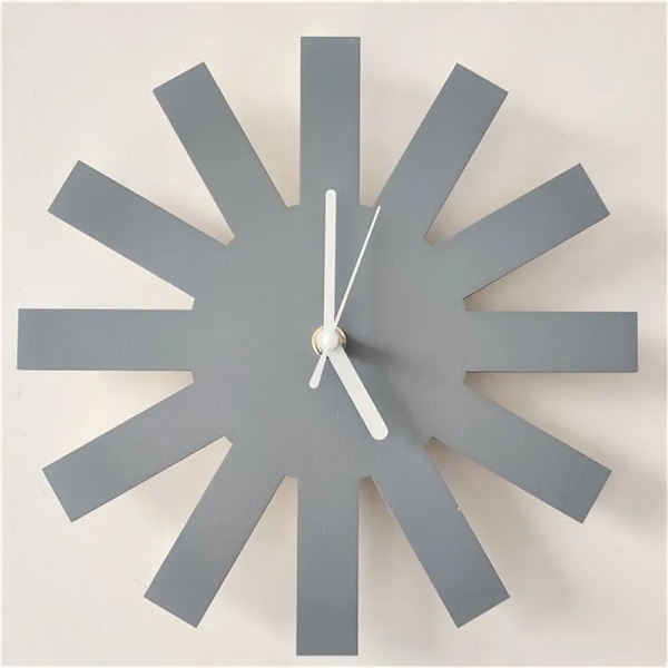 Geometrisk Design Enkel Hemstil Tyst Klocka Vägg Barnrum Modellrum Tyst Klocka Mjuk Dekoration Vardagsrum Gray