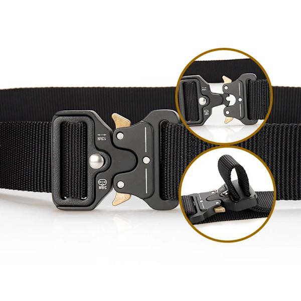 125-145CM taktiskt armébälte Militärträning Battle Nylon midjebälte Överlevnadstillbehör Krok Automatiska metallspännen för män 3.8cm B belt 1 hook 125cm