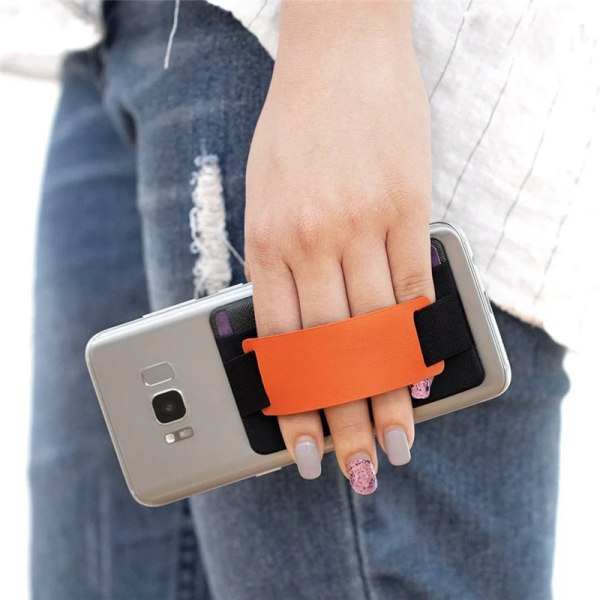 2019 korthållare Mode självhäftande klistermärke Mobiltelefon Baksida Kreditkortshållare Fodral för Mobiltelefon Support Case 019 black