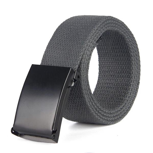Män Kvinnliga Jeans Bälte Militär Nylon Justerbart Bälte Utomhus Resor Taktisk Midjebälte Metall Unisex Spänne Byxor Byxor 120cm A Dark gray 116CM