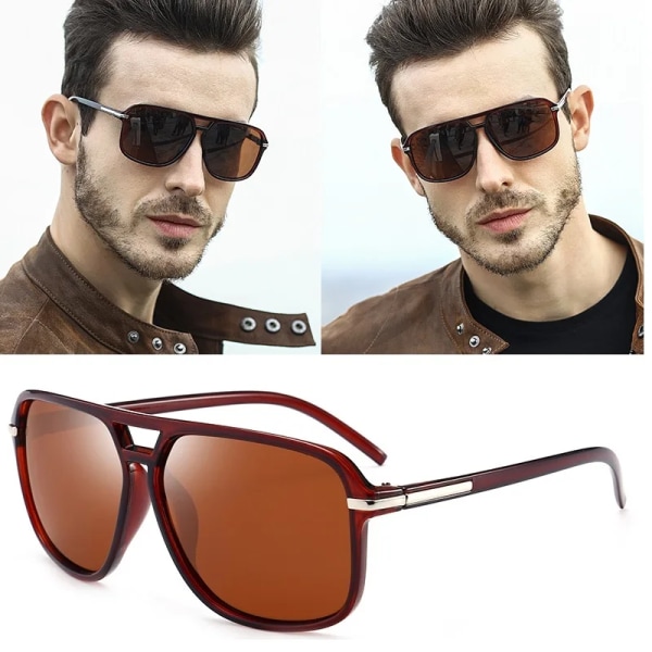 Klassiska Pilot Vintage polariserade solglasögon Män Man Mode Retro Körning Brand Design Solglasögon Skärmar Oculos De Sol UV400 SILVER