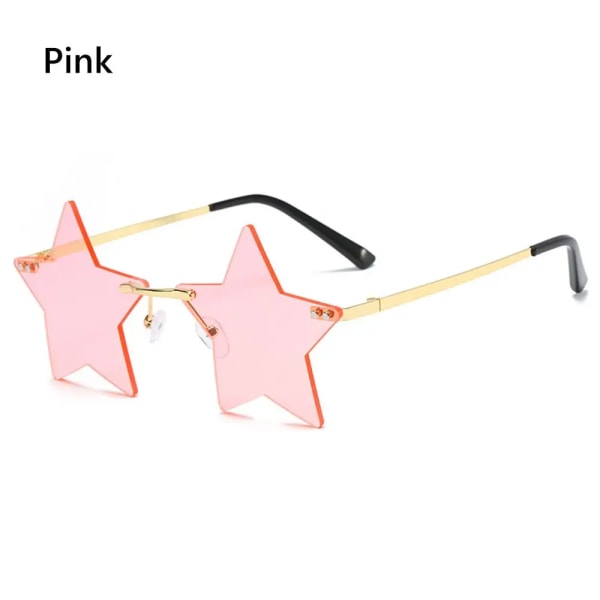 1 st Unisex -spegel utan båge solglasögon Vintage modebokstav NO Glasögon Punkglasögon Lyxiga solglasögon Metall Trend UV400 nyanser E-Pink As Shown