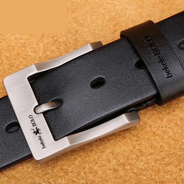 Lyxmärke Designer Bälte Herr Mode Äkta Läder Midjerem Legering Nål Spänne Herrbälte Cummerbunds Ceinture Homme 2022 BOLOFK-Black 105cm