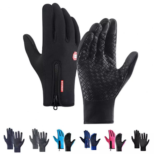Mijia varma vindtäta handskar pekskärm vattenavvisande foder Halkfritt slitstarkt körsporthandskar vinter Black 2 XL
