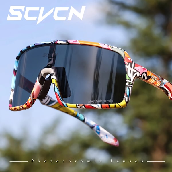 2022 Nya SCVCN Photochromic Cykelsolglasögon för män Dam Sport Löpning Fiske Polariserade glasögon UV400 Mountainbikeglasögon polarized lens-01