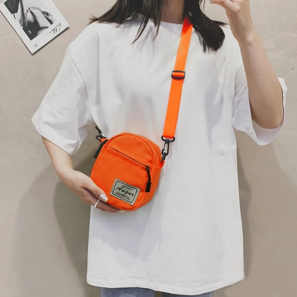 Kvinnmode Manchester Dragkedja Axelväska Crossbody Väska Höst Vinter Flerlagers Liten Mjuk Shopper Bag Billig Kvalitet Handväskor Orange Canvas