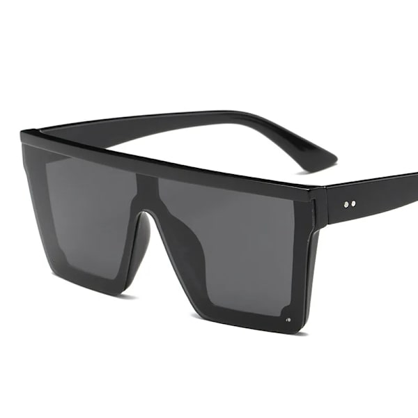 DCM Nya Oversized Man Flat Top Solglasögon Märke Black Square Shades UV400 Gradient Solglasögon UV400 C1 Black