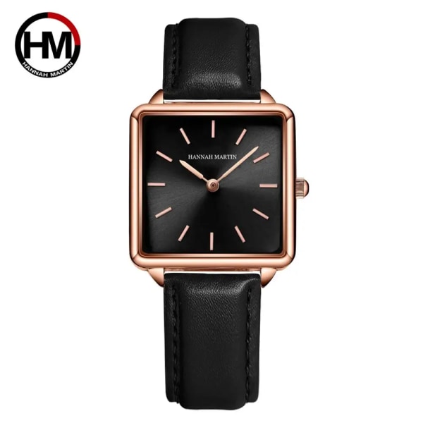 2021 New Arrival Full Solid Rostfritt Stål Fyrkantig Urtavla Japan Movement Quartz Gift Rose Gold Dam Top Brand Klockor för kvinnor 108PH2