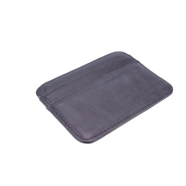 Gibo Auja - Supermjukt 100 % fårskinn Korthållare i äkta läder Case Organizer Slim Magic Wallet Plånböcker för män Handväska Black