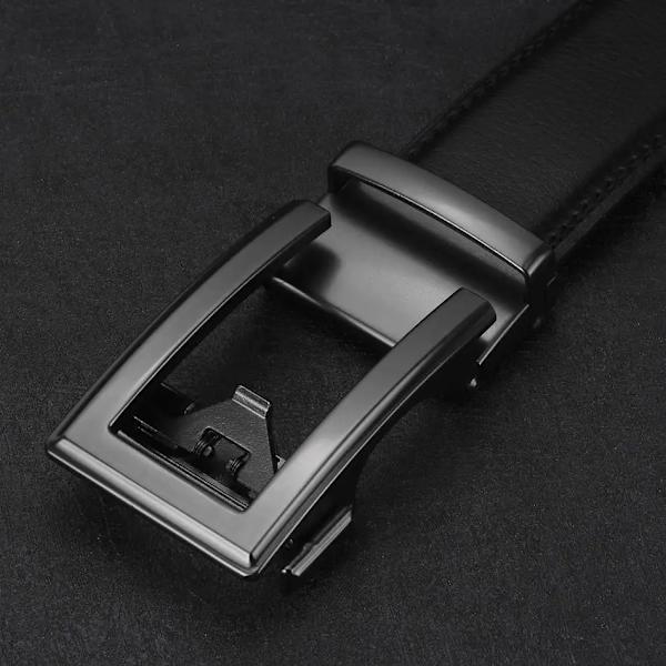 WOWTIGER 3,5 cm ko äkta läder herrbälte kohudsrem för manlig spärr Automatiska spännbälten för män märkesdesignerbälten Silver buckle 115cm