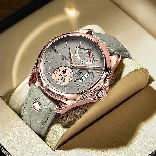 Schweiziskt märke POEDAGAR Sport Watch 2022 New Fashion Big Dial Armbandsur Luxury Waterproof Calendar Quartz Läder Watch White Leather