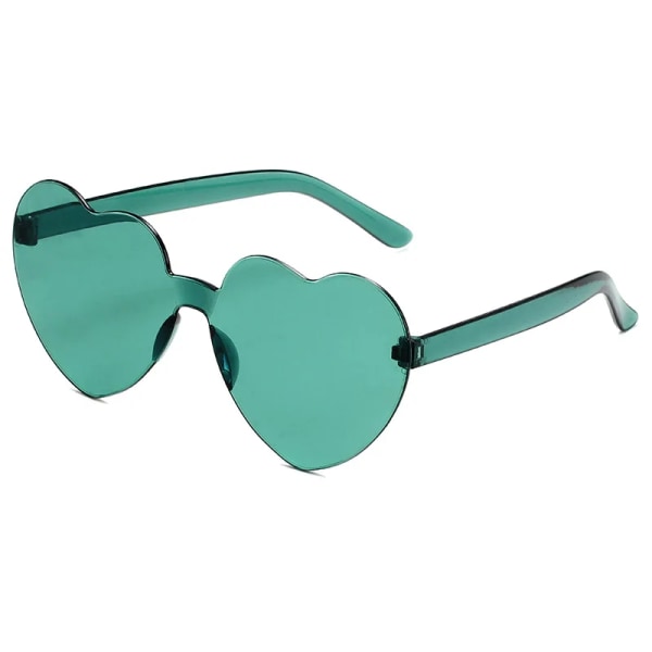Nya In Heart Loving Solglasögon för kvinnor Jelly Color Ramlösa hjärtformade glasögon i ett stycke Bländande färgglasögon GN multi