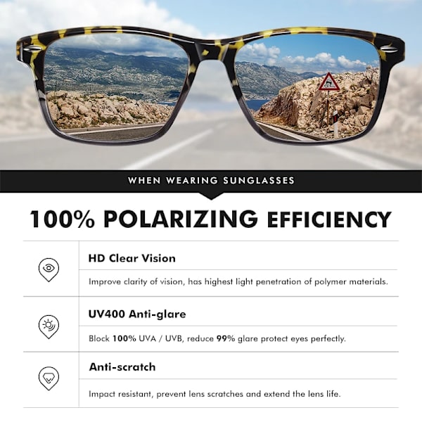 LM New Fashion Solglasögon Herr Kvinnor Retro Polarized Ultra Light TR90 Driving Solglasögon Antireglare Nyanser Man oculos UV400 Leopard-Gradient Tea LM