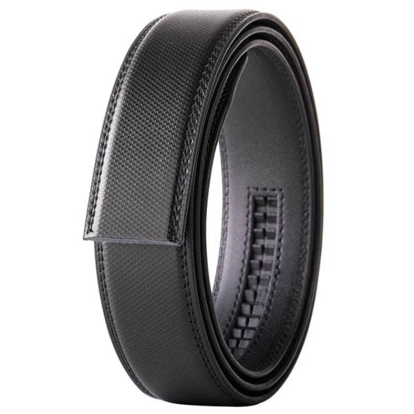 Inget spänne 3,5 cm bredd koskinn bälte i äkta läder herr utan automatisk spänne hane Svart Brun Blå Grå Vit B509 S24 130cm