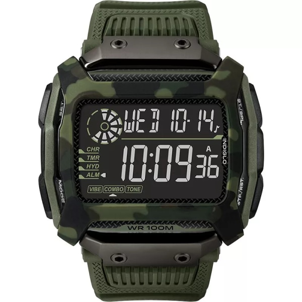 Watch Sport Digital watch Lysande LED Big Dial Multifunktionsklocka utomhus 50M vattentät watch för man Grey