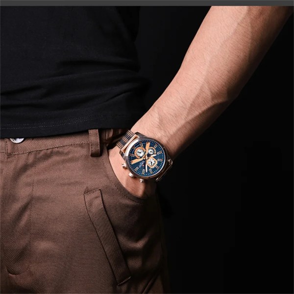 NAVIFORCE Kalenderklockor för män Casual Watch för män Quartz Armbandsklocka i rostfritt stål Watch Masculino 2022 GB