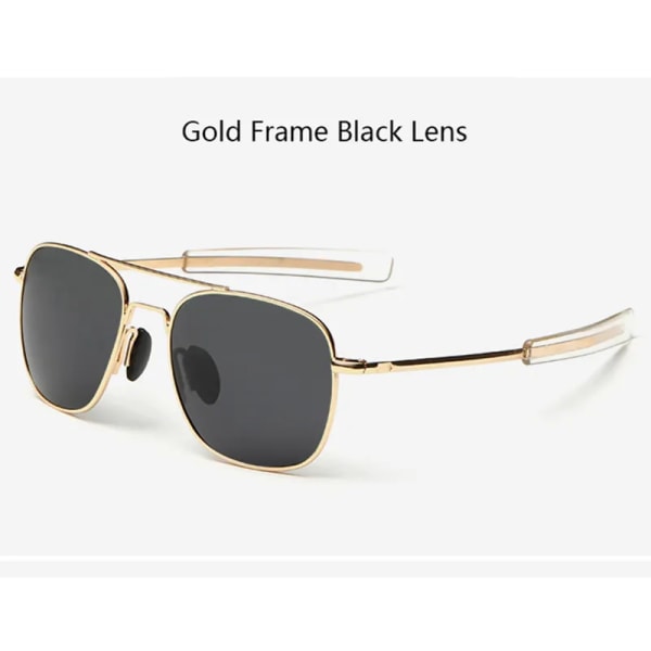 Mode Svarta American Army MILITARY Polarized Pilot Solglasögon Herr Märke Amerikanska Optical Polarized Solglasögon Oculos De Sol Gold Black