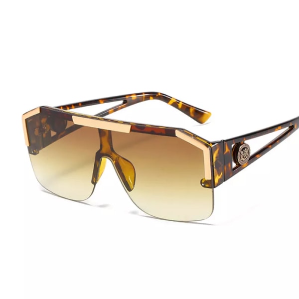Nya lyxiga Oversized Man Solglasögon Brand Designer Solglasögon För Kvinna Mode Gradient Square Shades Double Gray as picture