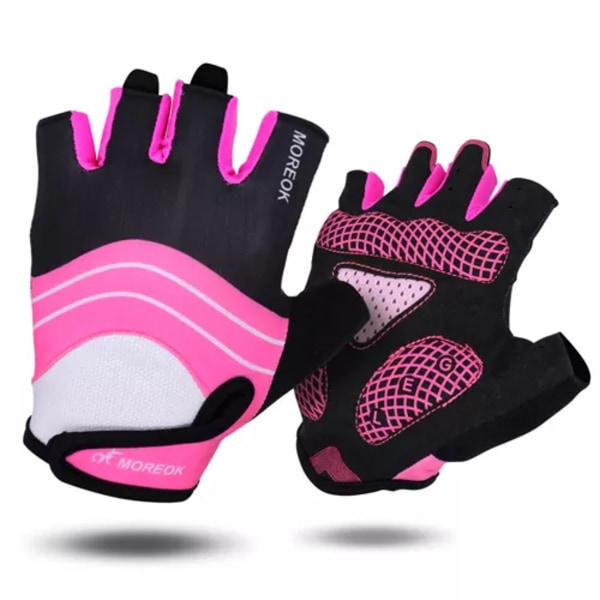 Cykling Halvfingerhandskar Män Kvinnor Rosa MTB Cykelhandskar Sport Fitness Cykel Stötsäkra Gym Handskar Sommar Pink XL