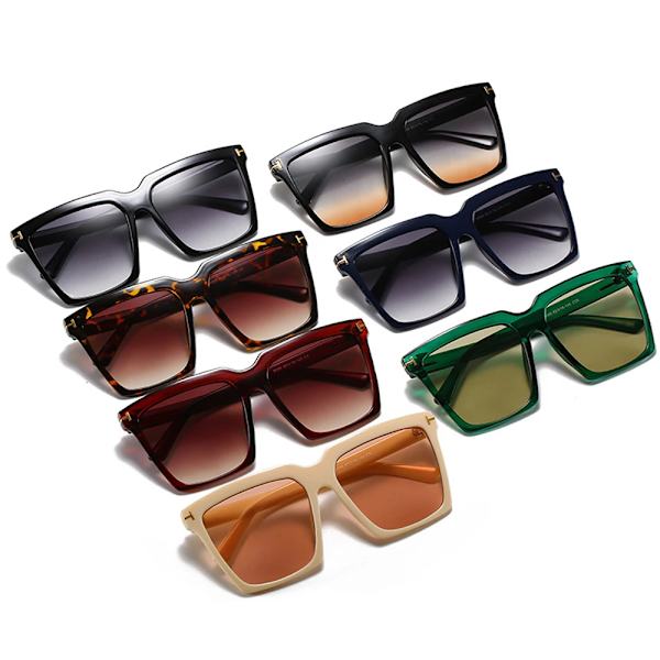 MUSELIFE Fashion Square Solglasögon Designer Lyxiga Dam Cat Eye Solglasögon Klassiska Retro Glasögon UV400 7-Green-Green As Picture