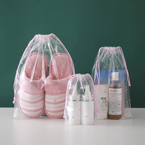 1 ST Transparent Vattentät Resekosmetikväska Case för kvinnor Badkar Smink Organizer Toalettartiklar Tvätt Skönhetssats Förvaringspåse 1pc Flamingo 16x20cm