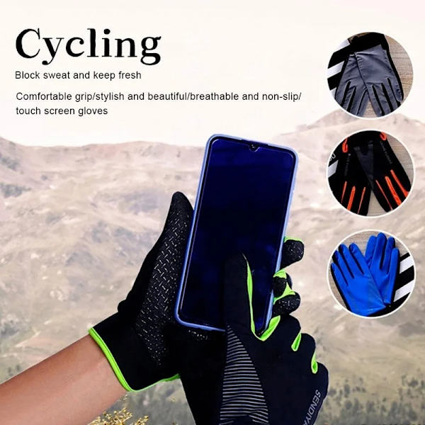 Quick Dry Cykelhandskar Full Finger Touchscreen Herr Dam Handskar Andas Höstvantar Lättvikts Ridhandskar Cykling Orange M