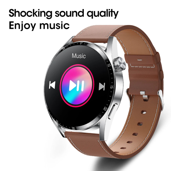 Ny Smart Watch Herr Android GT3 IP68 Vattentät NFC Smartwatch Trådlös Laddning Bluetooth Ring Herr Watch för Bl Le-Bl Me watch for men