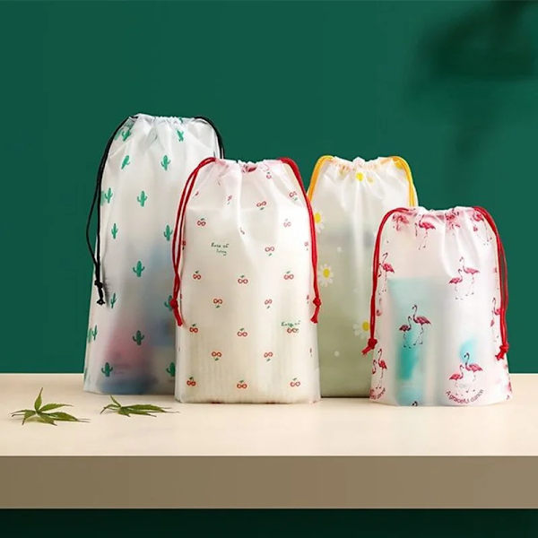 1 ST Transparent Vattentät Resekosmetikväska Case för kvinnor Badkar Smink Organizer Toalettartiklar Tvätt Skönhetssats Förvaringspåse 1pc Flamingo 16x20cm