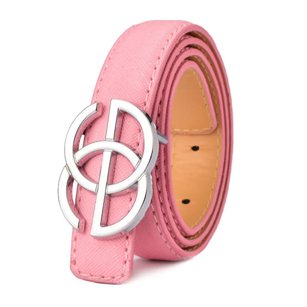 Nytt Barn Bältesrem Hög Kvalitet Lyx Barn Pojkar/flickor lädermodebälten student Legeringsspänne Bälte Jeans Midjebälte pink 80cm