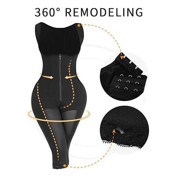 Dam Bodysuit Shapewear Extra stark kontroll waist trainer Träning Timglas Bälte Midja Cincher Lårtrimmer Lång Torso Fajas Black 5XL