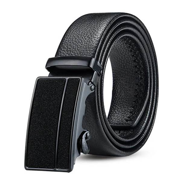 120 cm Herrbälte Lyxigt Automatiskt Business Midjeband Man Ko-rem Bälten För Herr Läder Designer Guld Silver Spärrspänne BlackC 120cm