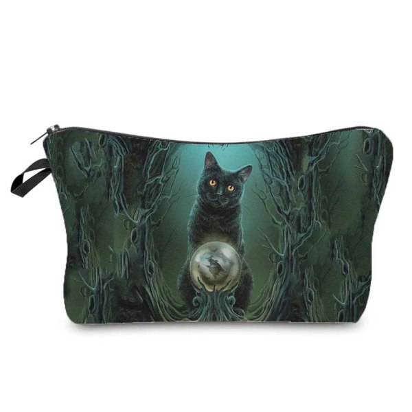 Cool Cat Kosmetiska väskor och case Kvinnlig flicka Makeup Hand Tote Necessaire-väskor Bärbara kex Organizer Lady's Storage Pouch hz3907 Cat Bag