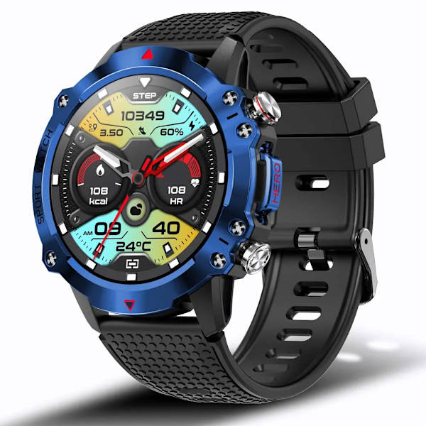 SENBONO HERO Smart Watch för män Utomhus Sport Bluetooth Call Watch 1,39 tums skärm 450mAh IP68 Vattentät Smartwatch Herr Dam blue