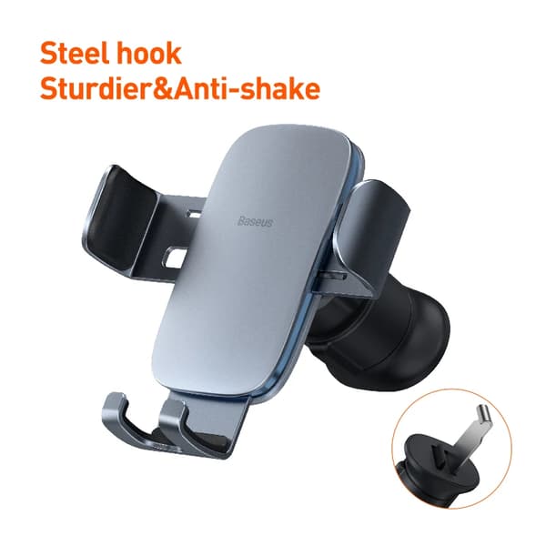 Baseus Gravity Biltelefonholder Luftventil Universal kompatibel med iPhone Redmi Note 7 Smartphone Bil Support Clip Mount Holder Stand Dark Grey