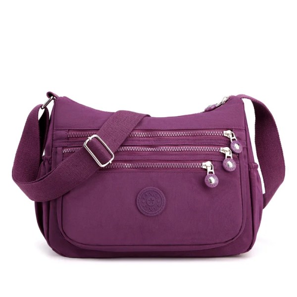 Messenger Bag Causal Kvinnor Axelväska Multi Nylon Kvinna Crossbody-väskor Kvinna Crossbody Moderväska Shoudlerväska Purple 01