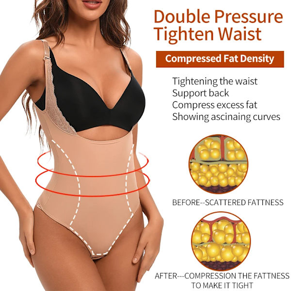 Strumpor Body Shapewear Kvinnor Trosor Waist Trainer Buken Smalning Underkläder Magkontroll Shaper med spets Black M