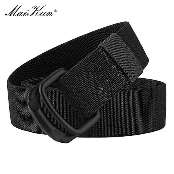 Maikun bälte för män Canvas bälte Stor storlek Stretch Casual justerbart bälte DarkGrey 115cm