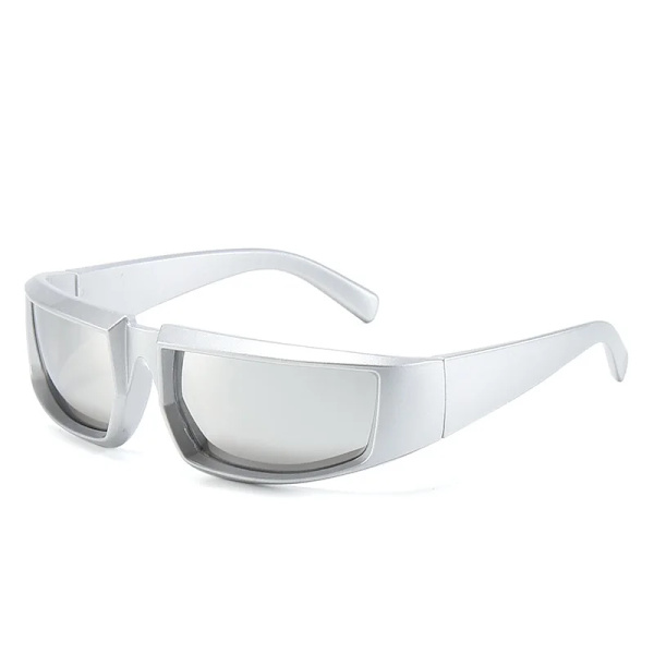 Cykling Sport Steampunk Solglasögon Dam Punk Y2k Goggle Märke Designer Solglasögon Män Silver Spegelskydd Ridglasögon silver AS