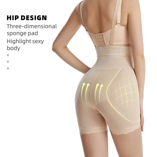 Butt Lifter Shapewear Helkroppsformare Underkläder Falska rumpor Höftkuddar Enhancer Briefs Slimmare midjeträningsskor efter förlossningen Zipper Skin Style D M