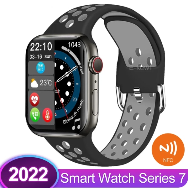 Ny Vwar DT7 Plus MAX Smart Watch Series 7 NFC GPS Tracker Bluetooth Call Herr Dam 45mm Sports Smartwatch för IOS Android Black 45mm